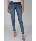 Lovemystyle lavaggio acido gamba Skinny Jeans a vita bassa blu