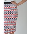 Lovemystyle Bodycon gonna longuette con stampa stile azteco