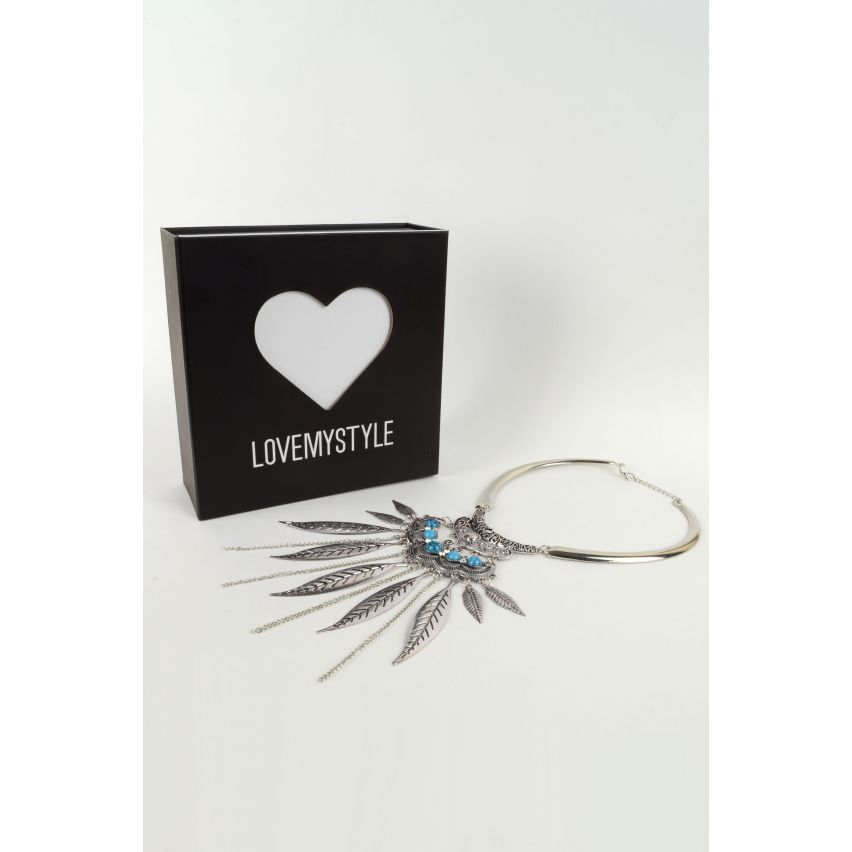 Lovemystyle Silber mit Türkis Stein Halskette
