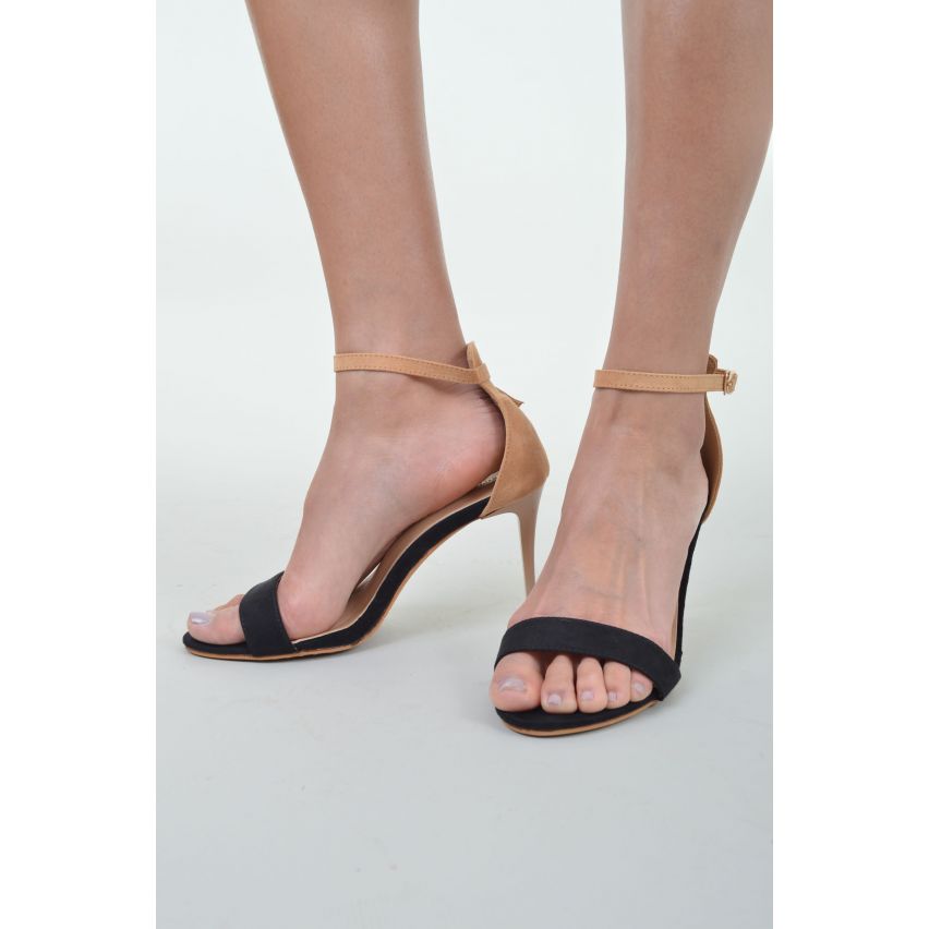 Lovemystyle Suede Rounded Strap Barely There Heels