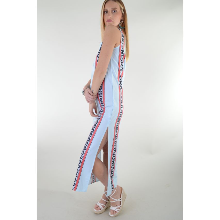 Lovemystyle Pastel Blue Maxi Dress With Side Split - SAMPLE