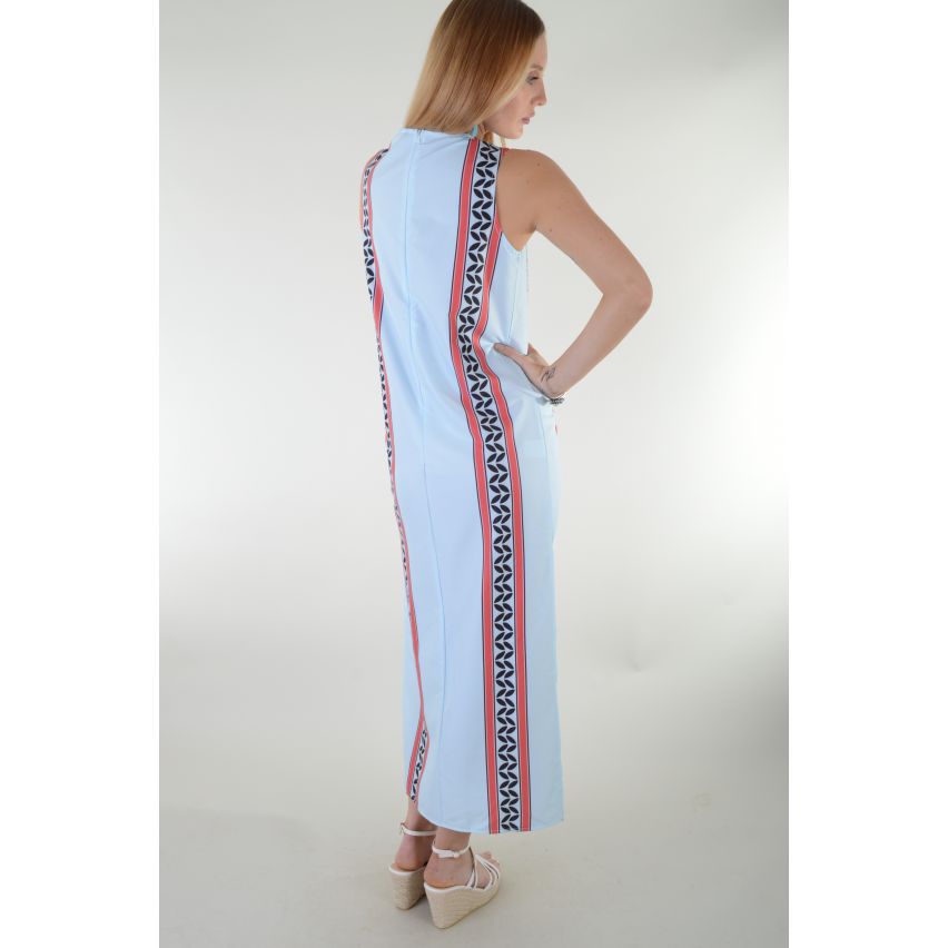 Lovemystyle Pastel Blue Maxi Dress With Side Split - SAMPLE