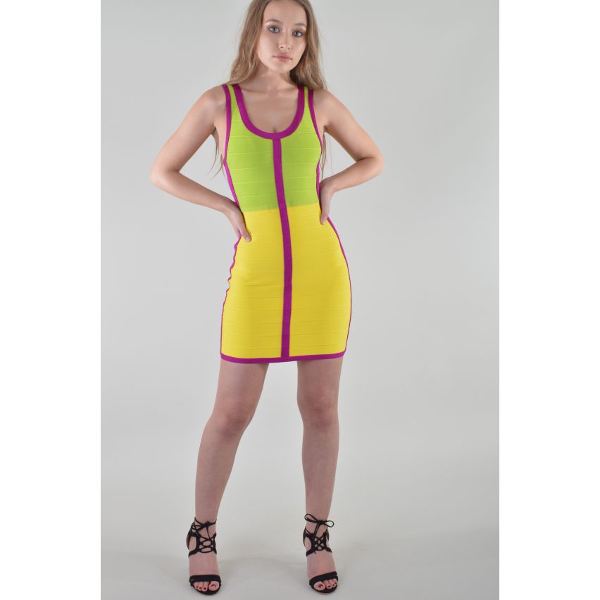 Lovemystyle kurze mehrfarbig Bandage Kleid