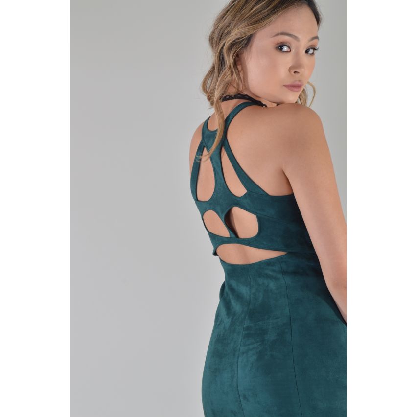 Lovemystyle Wildleder-Kleid mit Ausschnitt wieder In Grün