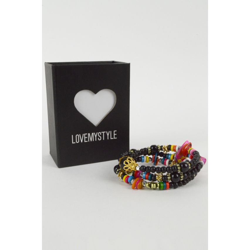 LMS amitié colorée Bracelet de breloques et de perles.