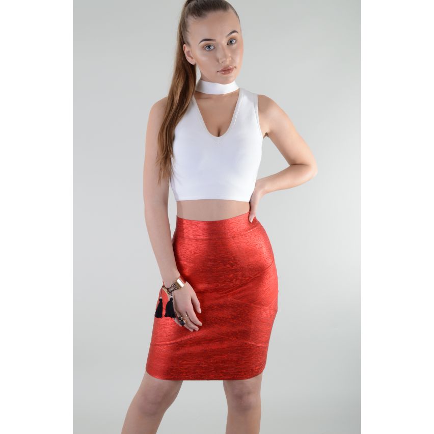 Lovemystyle weiße Bandage Material bauchfreies Top mit Reißverschluss auf der Rückseite