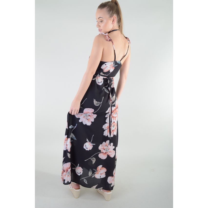 Lovemystyle Cammi floralen Maxi Wickelkleid mit runden Saum