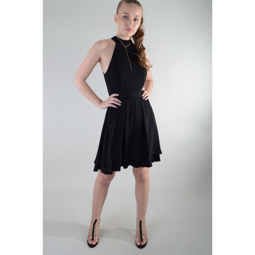 Lovemystyle schwarze offen zurück ärmelloses Knie Lenght Skater