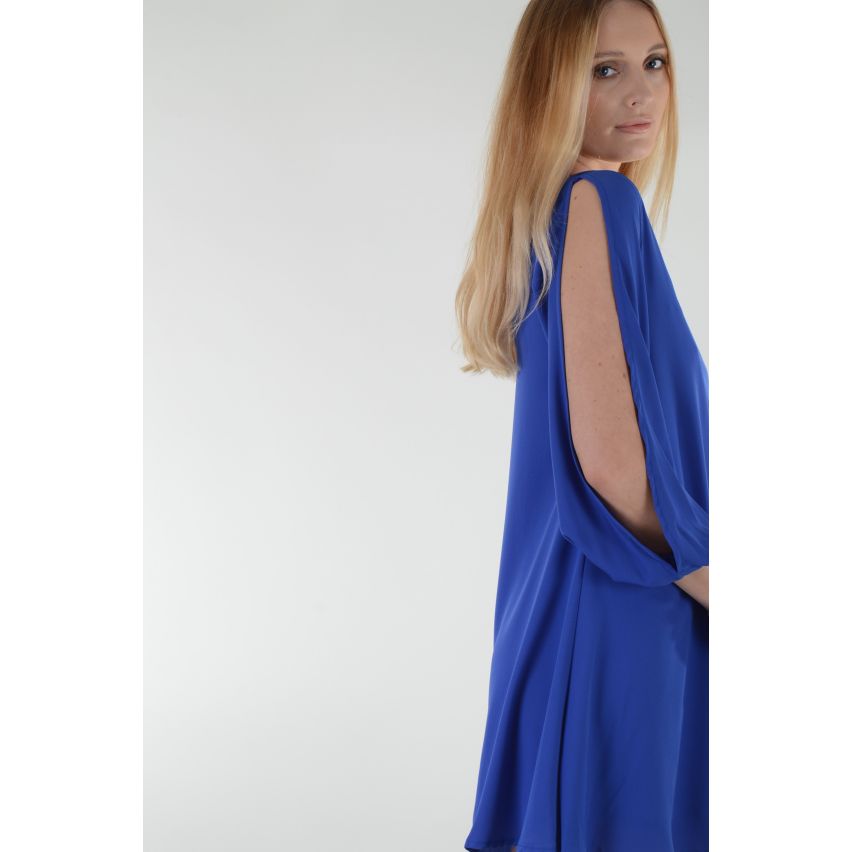 Lovemystyle Indigo Etuikleid mit Ausschnitt lange Ärmel Detail