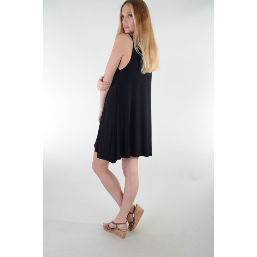 Lovemystyle Loose Fitting Swing Dress In Black - SAMPLE
