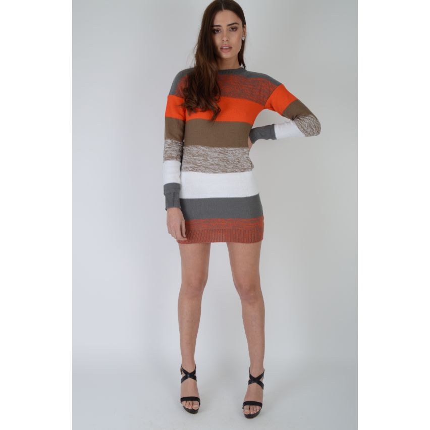 Lovemystyle lange mouwen korte Stripey Jumper Dress