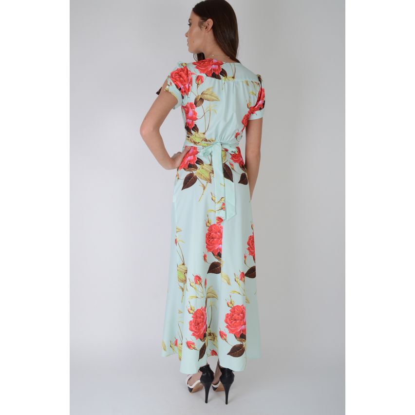 Lovemystyle Mint grün Maxi-Kleid im Blumen-Print - Muster