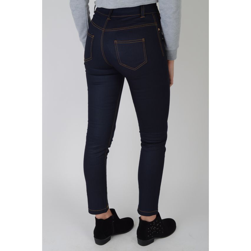 Lovemystyle Dark Blue Highwaisted Skinny Jeans With Pockets - SAMPLE