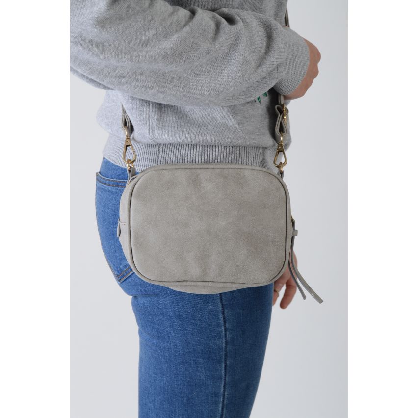 Lovemystyle kleine Faux Cross Body Bag In grau