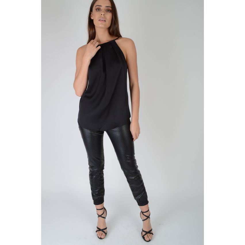 Lovemystyle Sheer schwarze Weste Top mit Spaghettiträgern