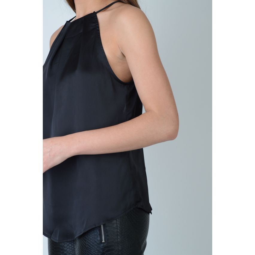 Lovemystyle Sheer schwarze Weste Top mit Spaghettiträgern
