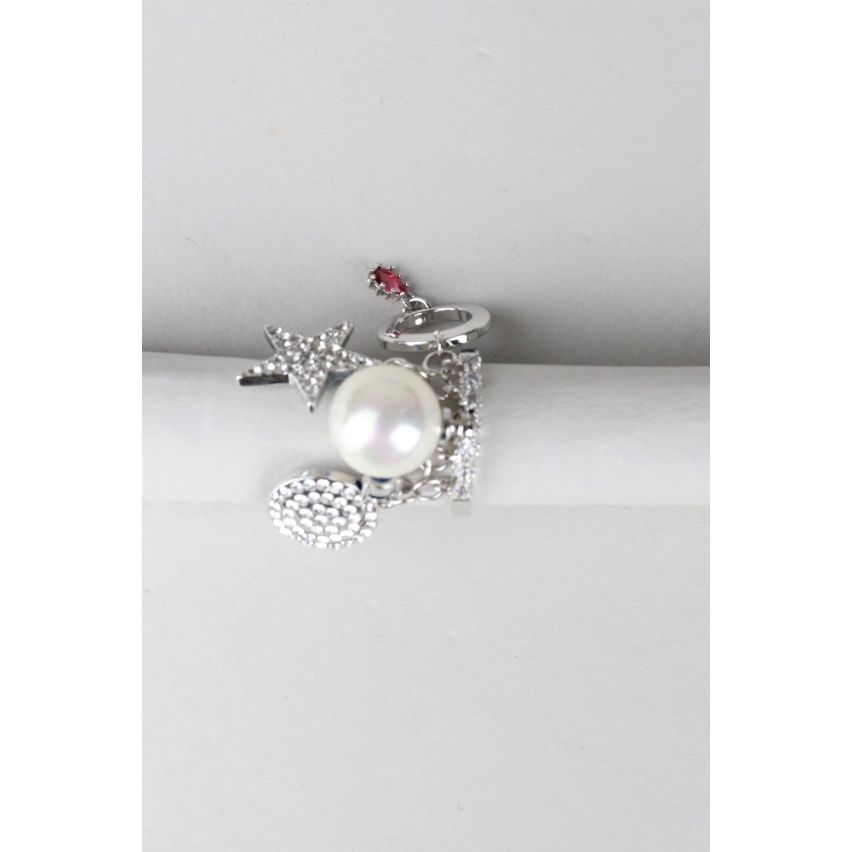 Lovemystyle Silver Ring med flera Charm hängen