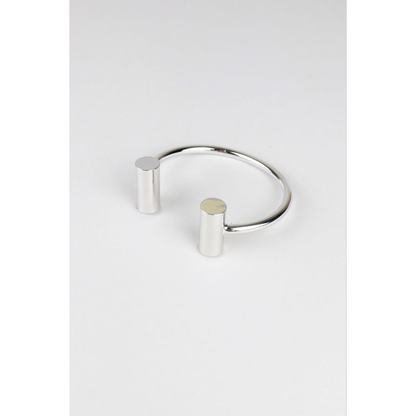 Lovemystyle Silver Bangle With Thick T-Bar Ends