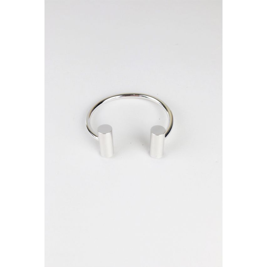 Lovemystyle Silver Bangle With Thick T-Bar Ends