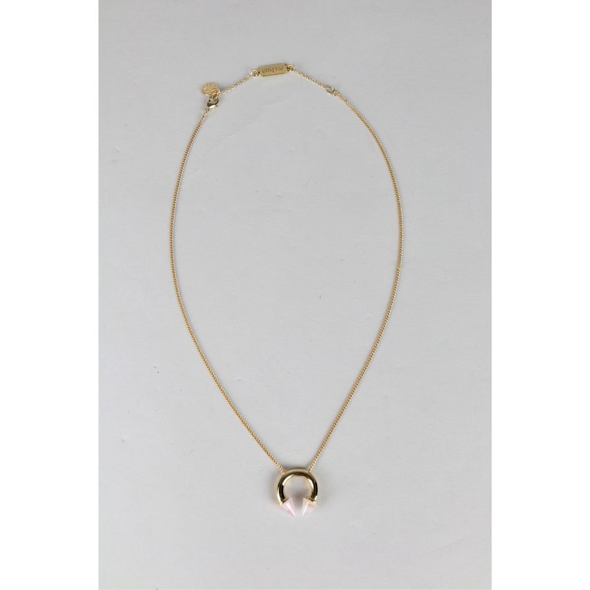 Lovemystyle Gold Chain Necklace With Gold And Pink Pendant