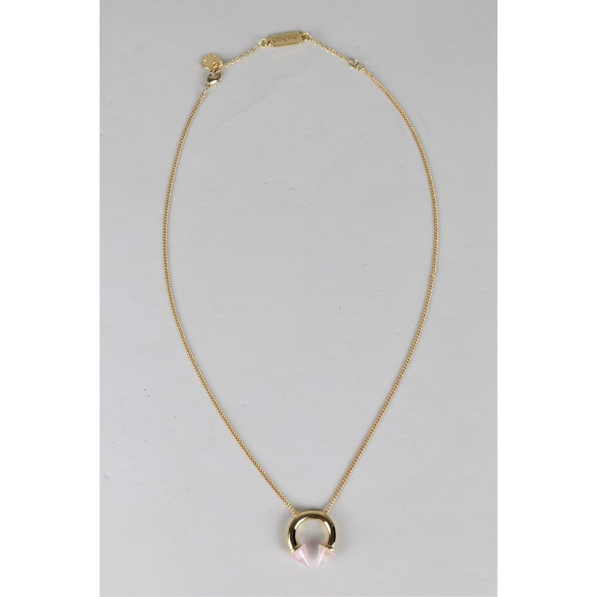 Lovemystyle Gold Chain Necklace With Gold And Pink Pendant