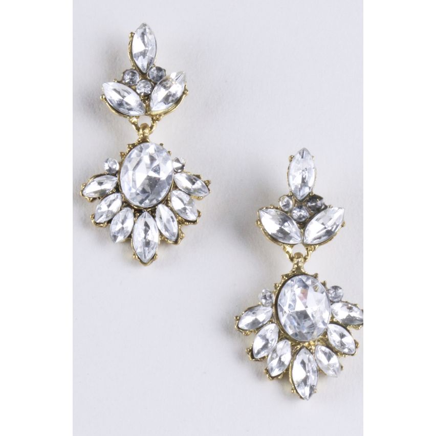LMS Pure élégance lustre or boucles d’oreilles avec Diamantes