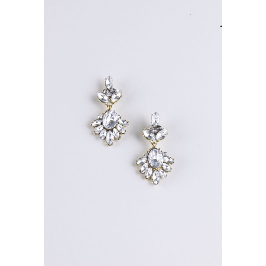 LMS Pure Elegance Gold Chandelier Earrings With Diamantes