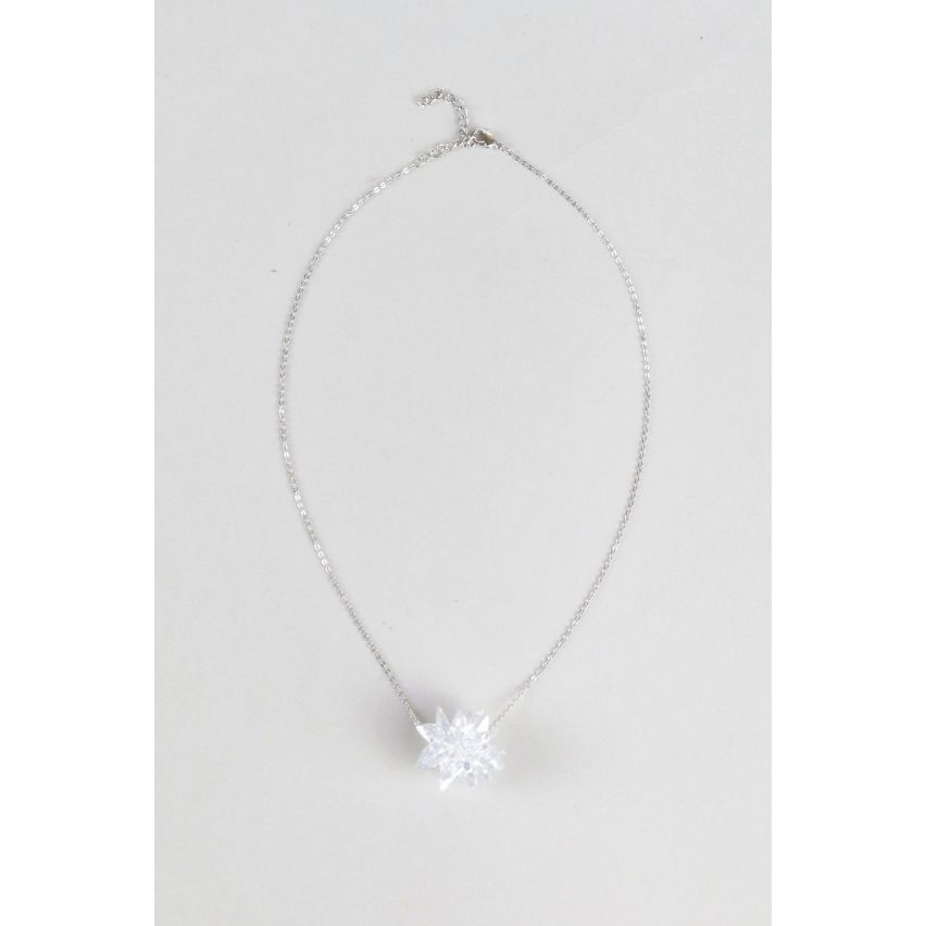 Delicate Silver Chain Necklace With Starburst Pendant