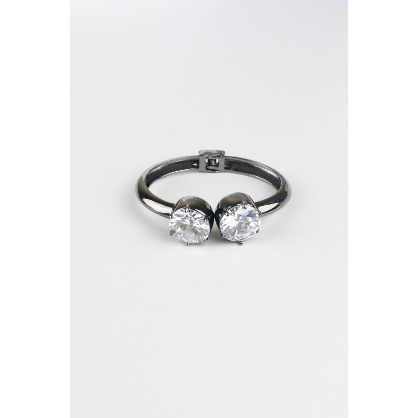 Lovemystyle grobe metallische Armreif mit großen Diamanten
