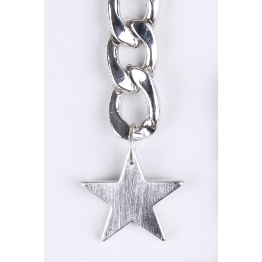 Lovemystyle zilver Drop-Down keten Earring met ster