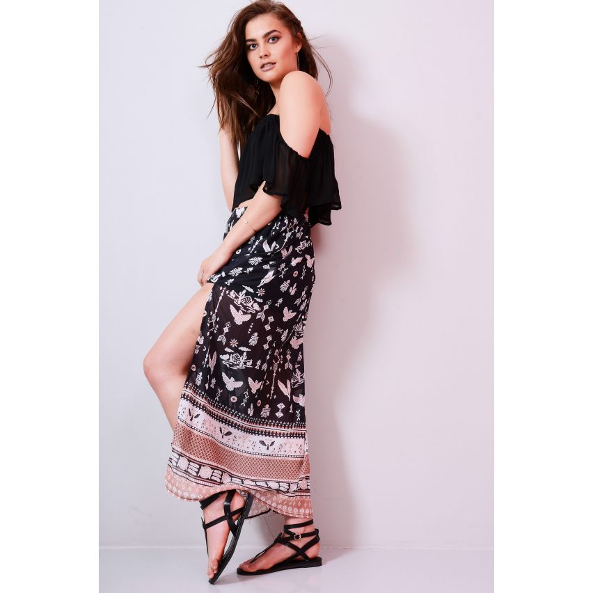Lovemystyle Chiffon Maxirock mit Seite Split