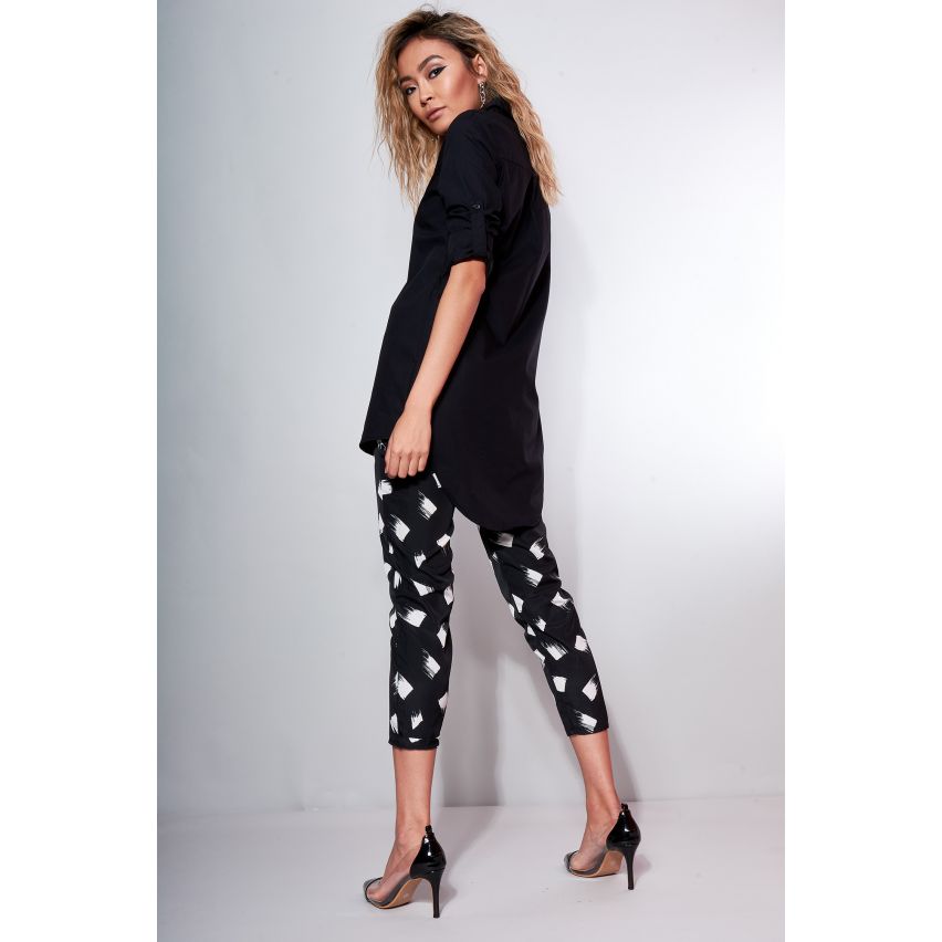 Lovemystyle Highwaisted schwarz / weiß bedruckt Hosen