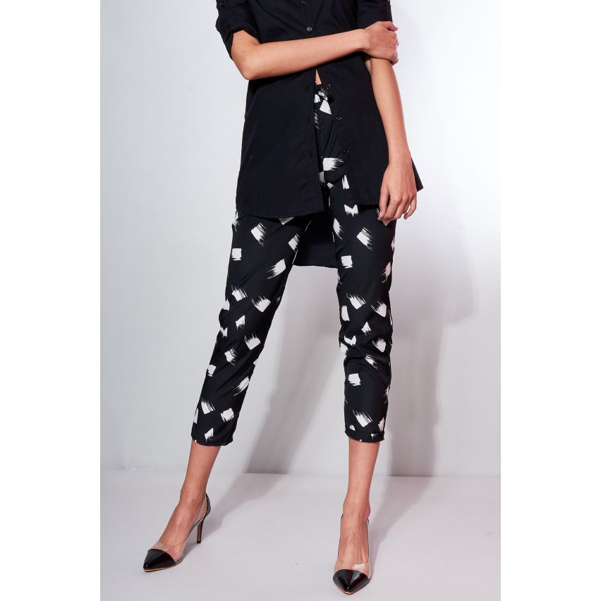 Lovemystyle pantalone bianco e nero stampato pantaloni