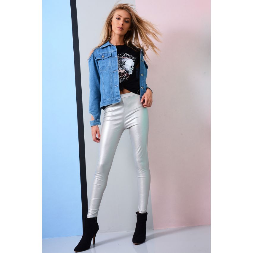 Lovemystyle licht Denim jasje met koude schouder