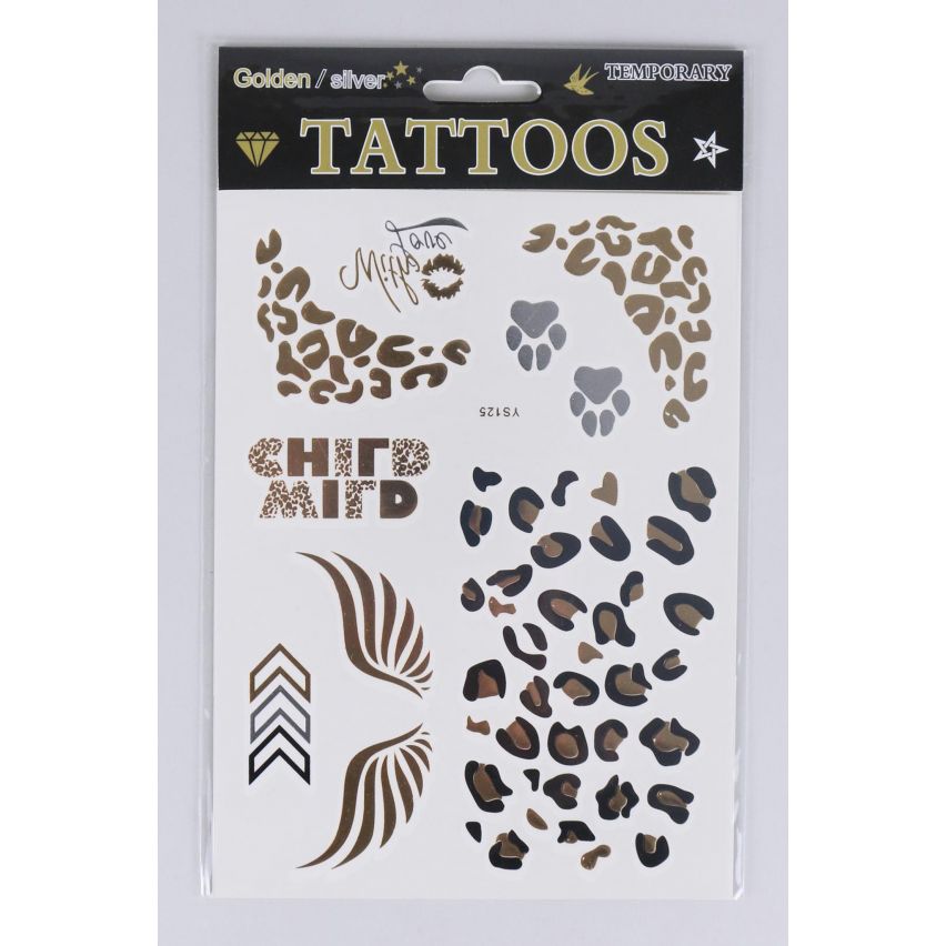 Lovemystyle Gold und Silber Tattoo Transfers mit Animal-Prints