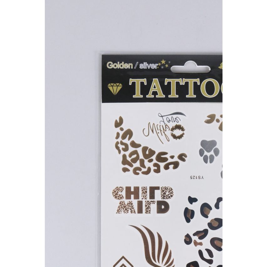 Lovemystyle Gold und Silber Tattoo Transfers mit Animal-Prints