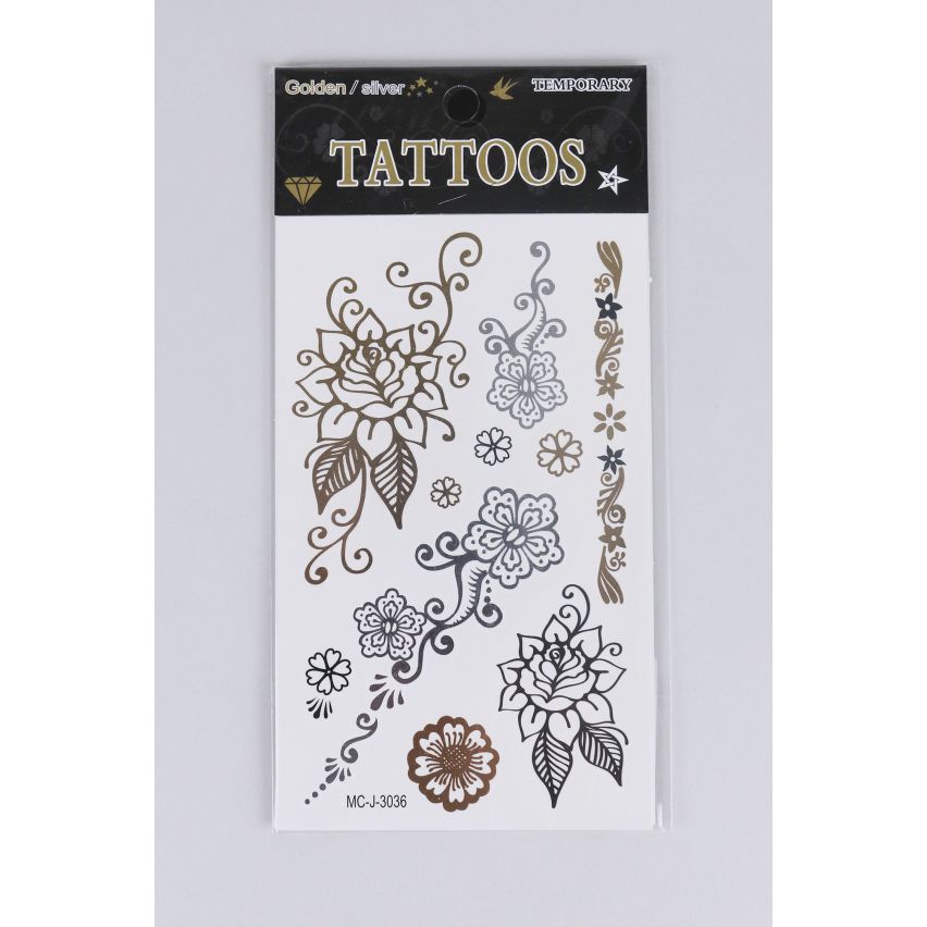Lovemystyle goud en zilver Tattoo Transfers met bloemen