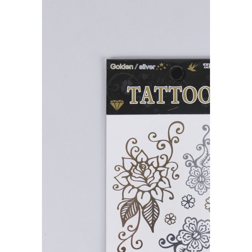 Lovemystyle Gold und Silber Tattoo Transfers mit Blumen