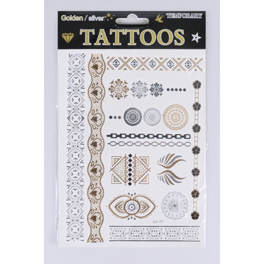 Lovemystyle goud en zilver Tattoo Transfers met ajourmotief