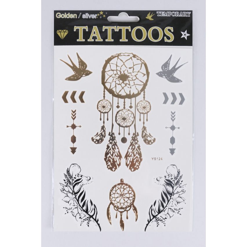 Lovemystyle goud en zilver Tattoo Transfers met Dream Catcher