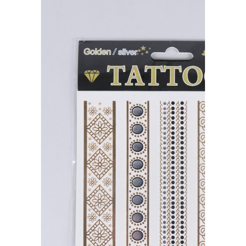 Lovemystyle oro e argento tatuaggio trasferimenti con dettaglio catena