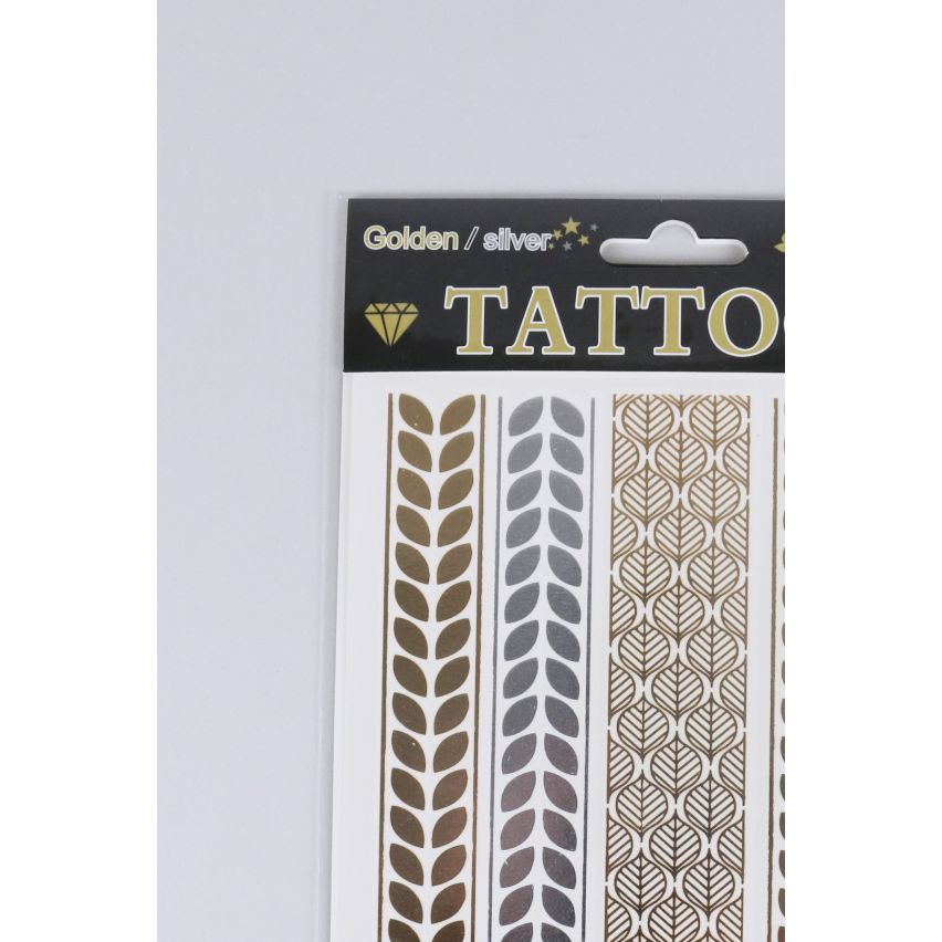 Lovemystyle or et argent tatouage transferts avec détail feuille