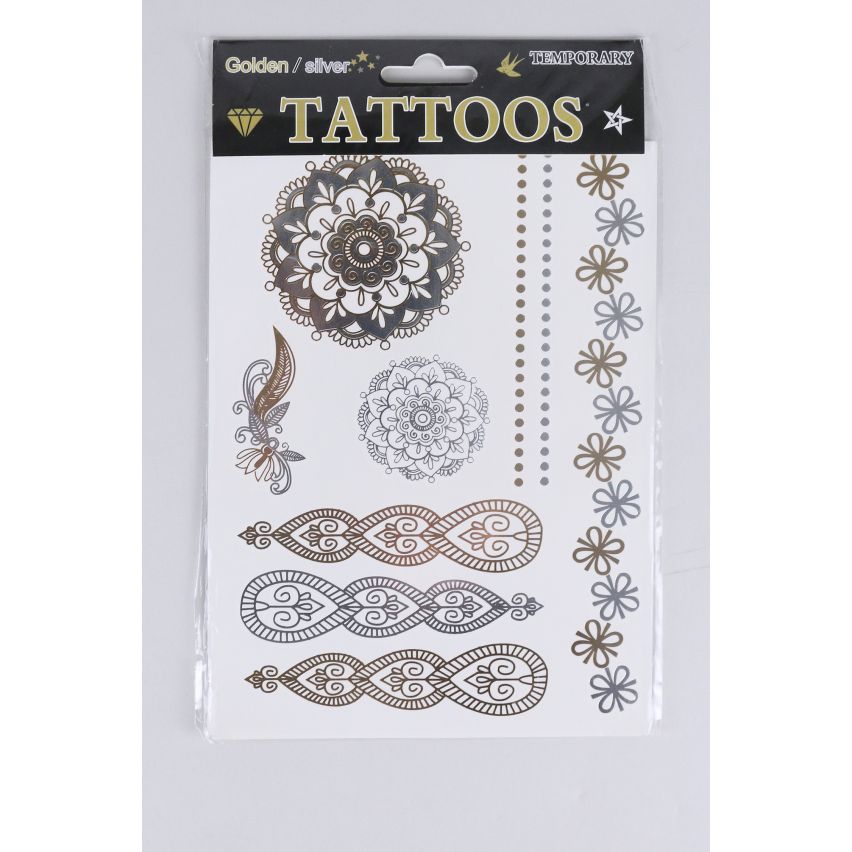 Lovemystyle goud en zilver Tattoo Transfers met Paisley Prints