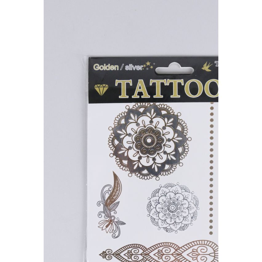 Lovemystyle oro e argento tatuaggio trasferimenti con stampe Paisley