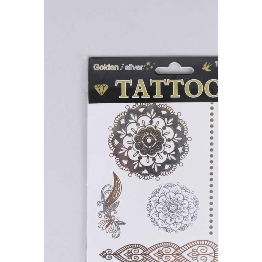 Lovemystyle Gold und Silber Tattoo Transfers mit Paisley-Print