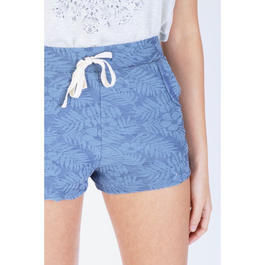 Dubbelagent Casual Blue Runner broek met tropische Print
