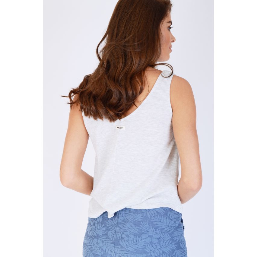 Dubbelagent mergel grijs Vest Top met Dream Catcher afbeelding
