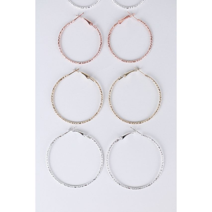 Lovemystyle Multi Pack Of Silver, Gold And Rose Gold Hoops