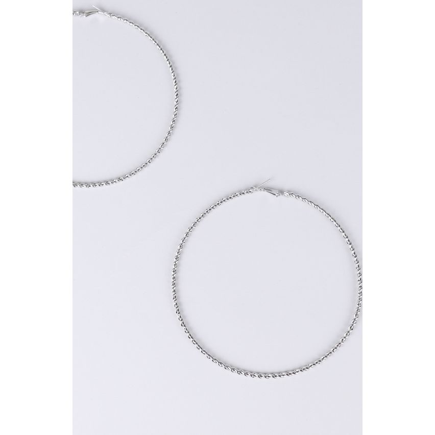 Lovemystyle Oversized zilver Twisted Hoop Earrings