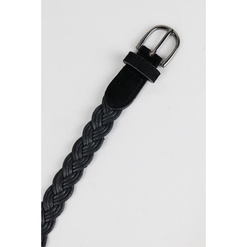 Lovemystyle Skinny geweven zwarte gordel met gouden gesp